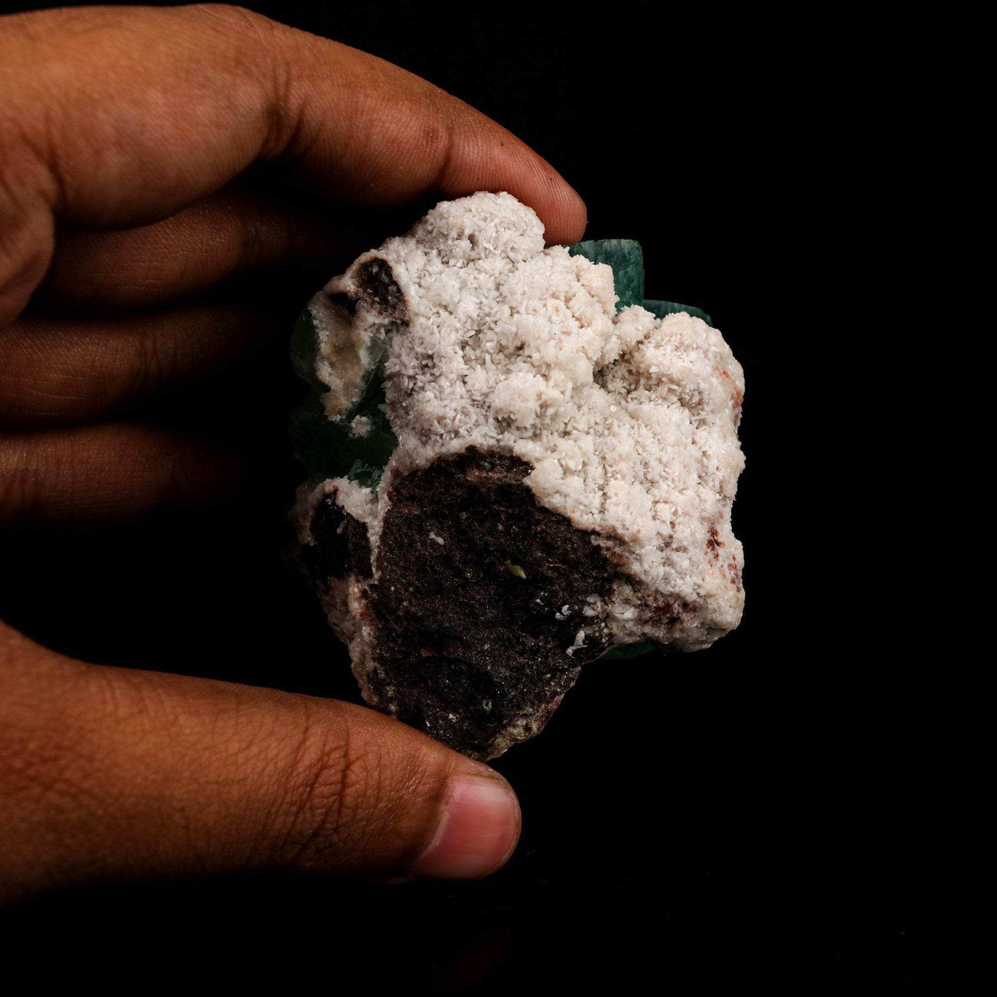 Apophyllite Green Cube on Chalcedony Natural Mineral Specimen # B 6388 Apophyllite Superb Minerals 