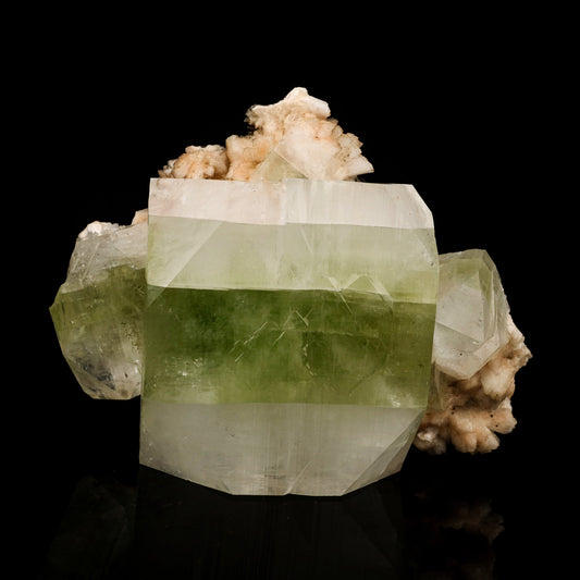 Apophyllite green cube with Heulandite Natural Mineral Specimen # B 5876 Apophyllite Superb Minerals 