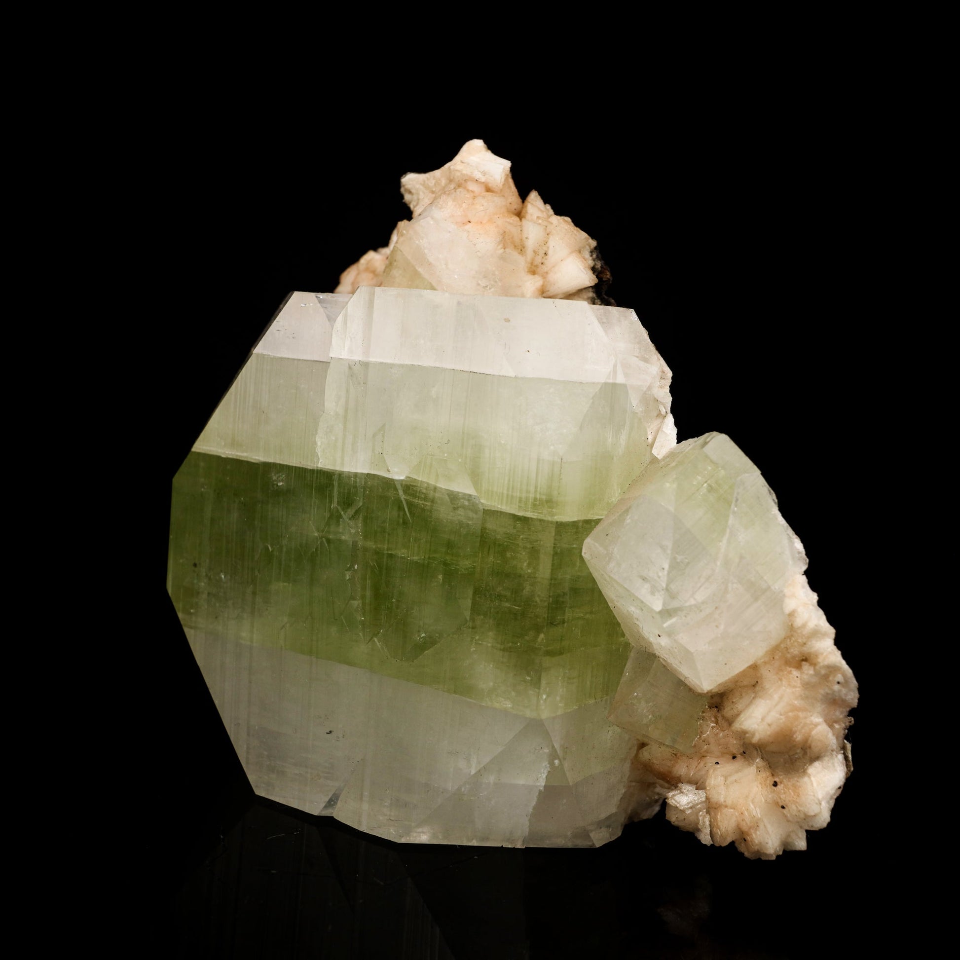 Apophyllite green cube with Heulandite Natural Mineral Specimen # B 5876 Apophyllite Superb Minerals 