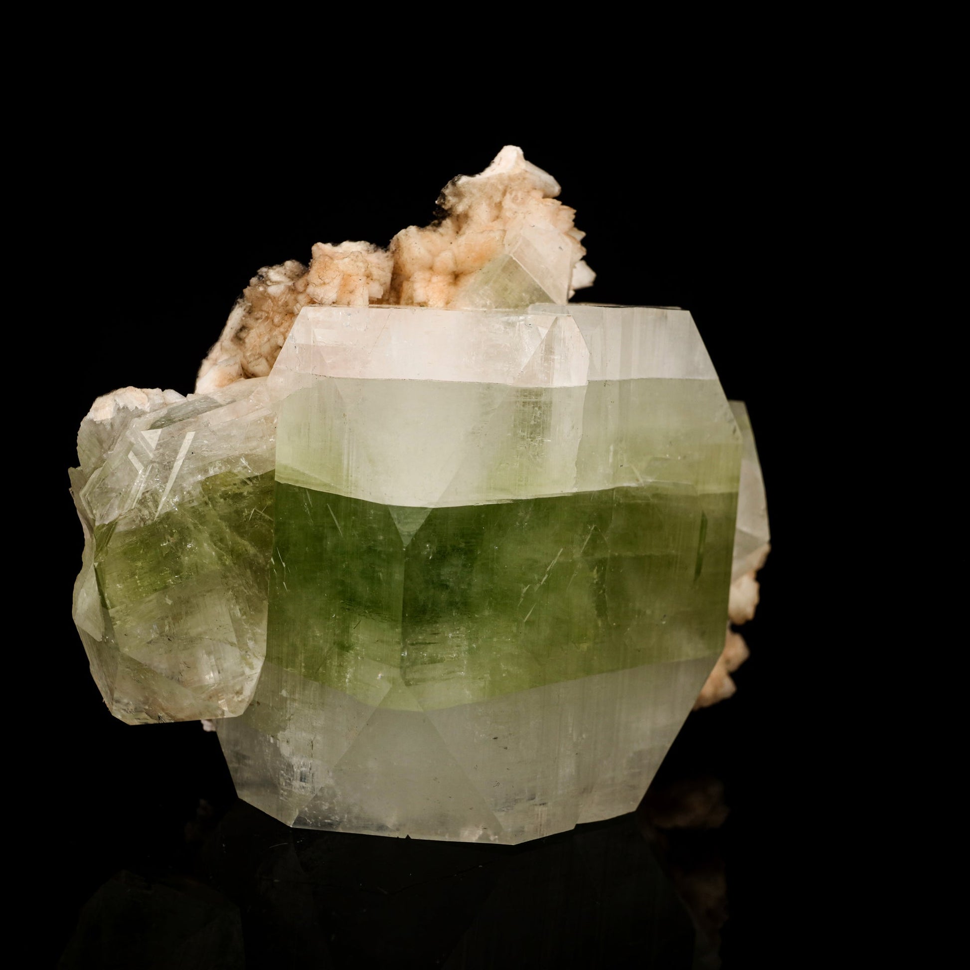 Apophyllite green cube with Heulandite Natural Mineral Specimen # B 5876 Apophyllite Superb Minerals 