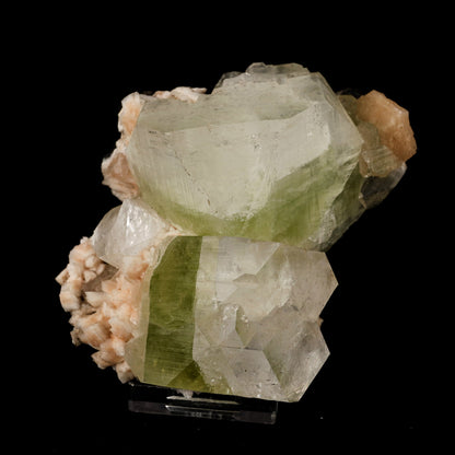 Apophyllite green cube with Heulandite Natural Mineral Specimen # B 5883 Apophyllite & Heulandite Superb Minerals 