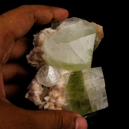 Apophyllite green cube with Heulandite Natural Mineral Specimen # B 5883 Apophyllite & Heulandite Superb Minerals 
