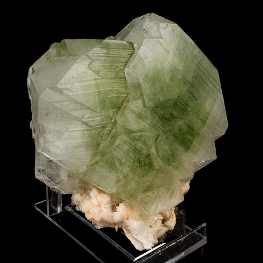 Apophyllite green cube with Heulandite Natural Mineral Specimen # B 5913 Apophyllite Superb Minerals 