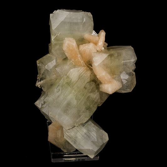 Apophyllite green cube with Stilbite Natural Mineral Specimen # B 5891 Apophyllite Superb Minerals 