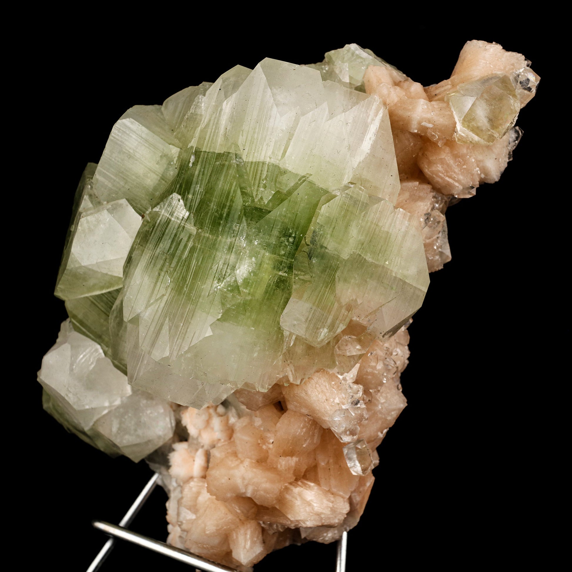 Apophyllite green cube with Stilbite Natural Mineral Specimen # B 5904 Thomsonite Superb Minerals 
