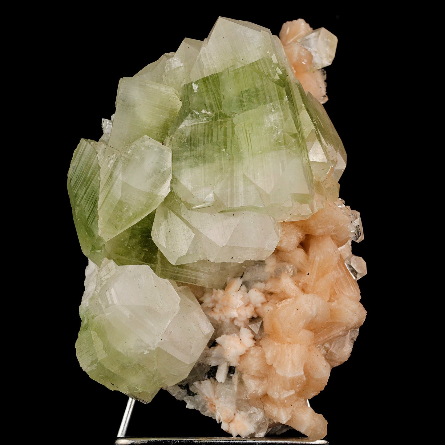 Apophyllite green cube with Stilbite Natural Mineral Specimen # B 5904 Thomsonite Superb Minerals 