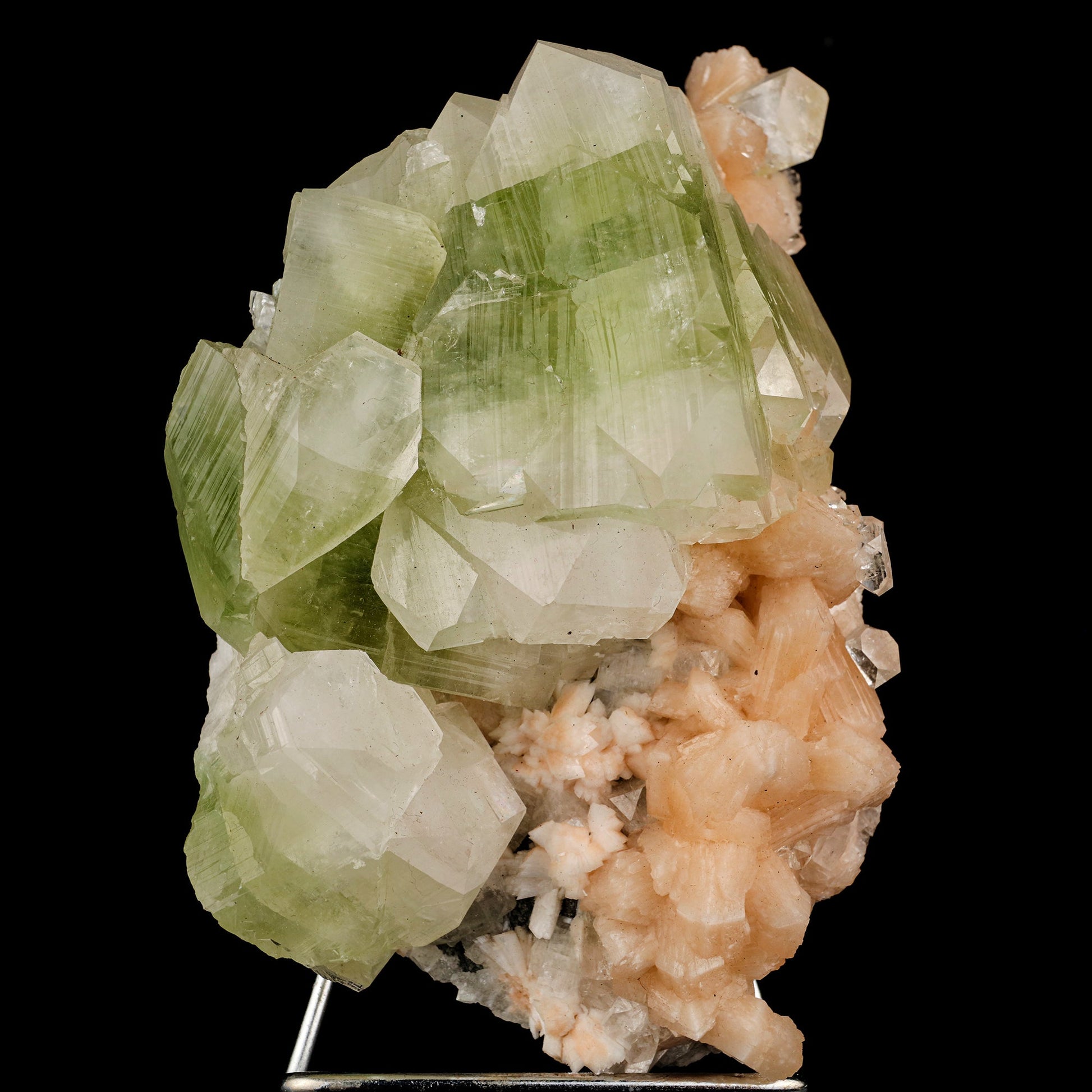 Apophyllite green cube with Stilbite Natural Mineral Specimen # B 5904 Thomsonite Superb Minerals 