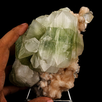 Apophyllite green cube with Stilbite Natural Mineral Specimen # B 5904 Thomsonite Superb Minerals 