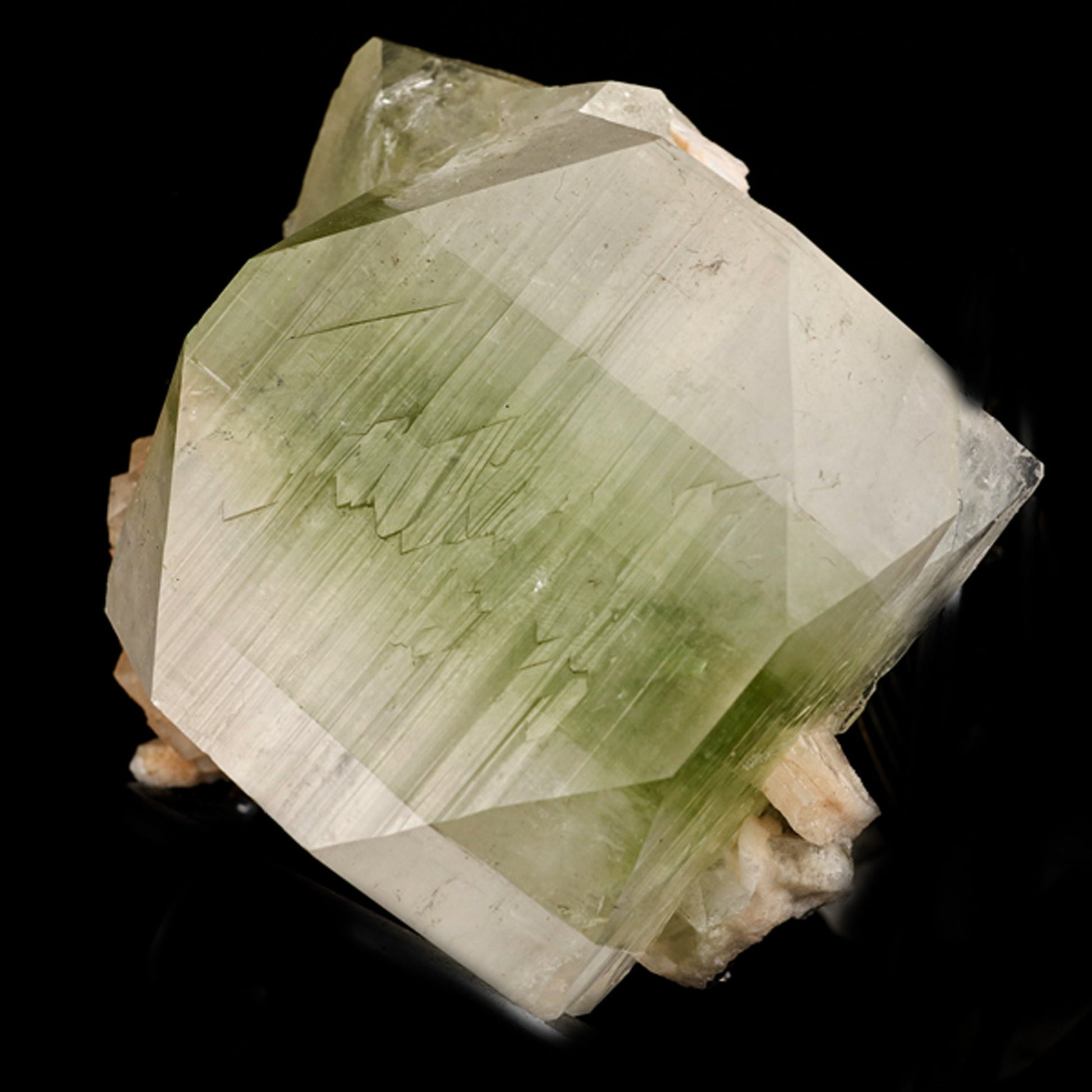 Apophyllite green cube with Stilbite Natural Mineral Specimen # B 5920 Apophyllite Superb Minerals 
