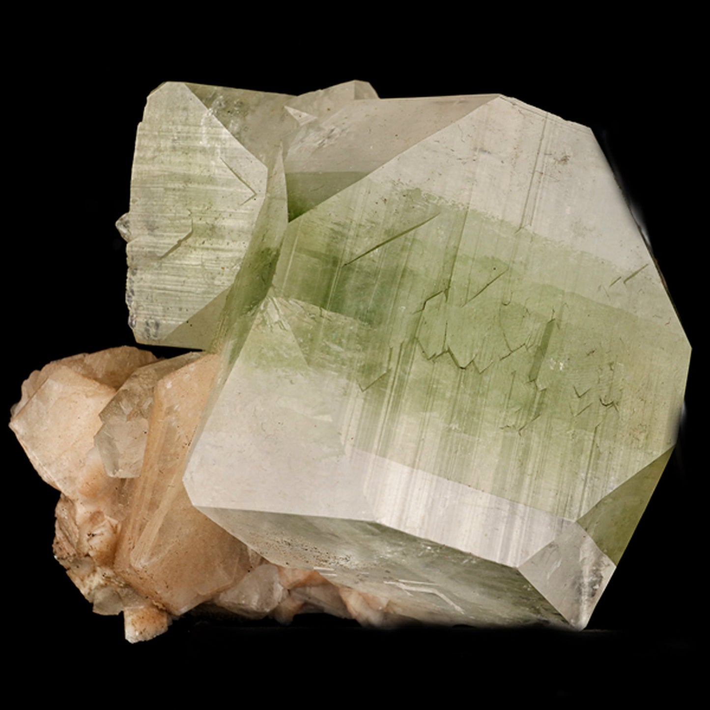 Apophyllite green cube with Stilbite Natural Mineral Specimen # B 5920 Apophyllite Superb Minerals 