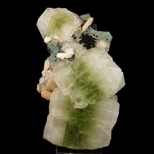 Apophyllite green cube with Stilbite Natural Mineral Specimen # B 5950 Apophyllite Superb Minerals 