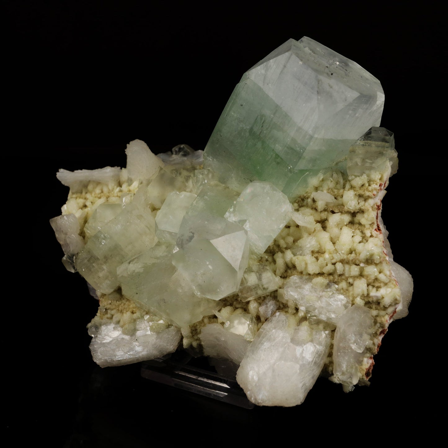 Apophyllite green cube with Stilbite Natural Mineral Specimen # B 5981 Apophyllite Superb Minerals 