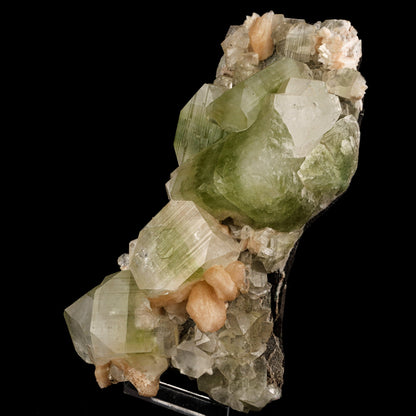 Apophyllite green cube with Stilbite Natural Mineral Specimen # B 6036 Apophyllite & Stilbite Superb Minerals 