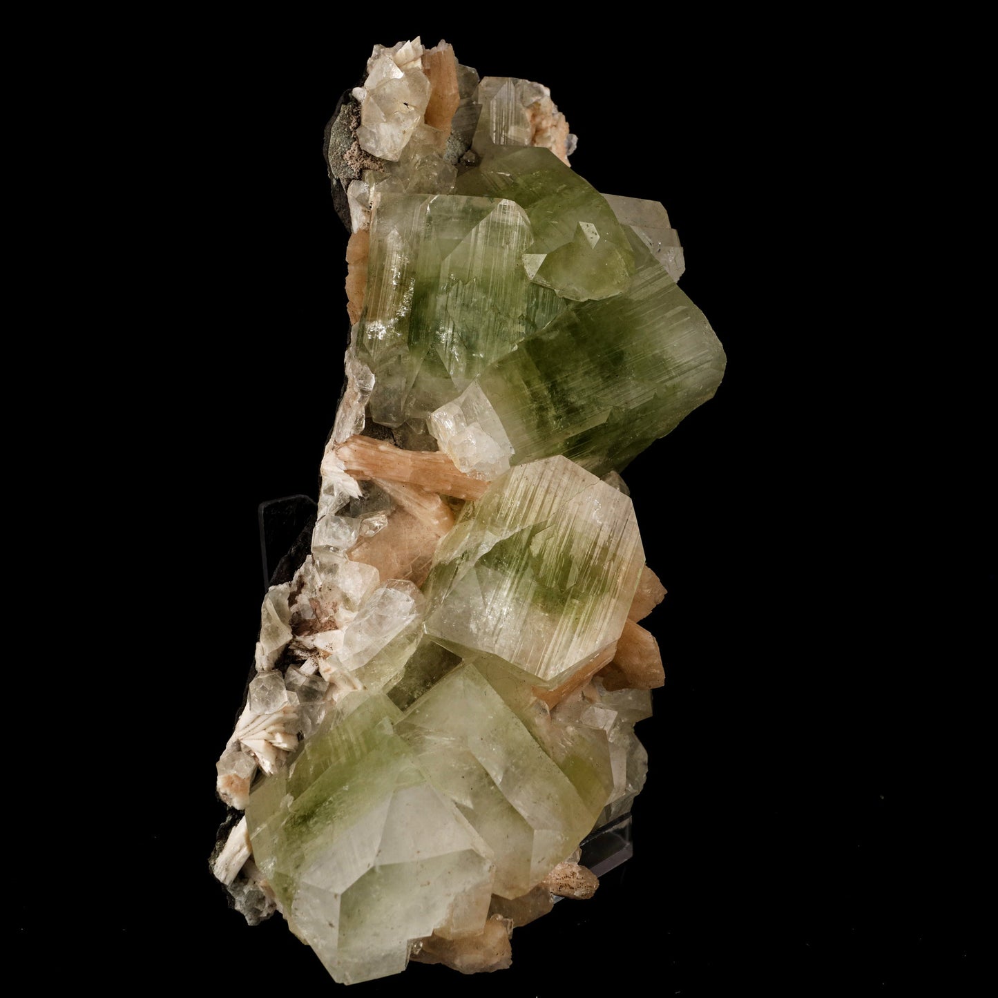 Apophyllite green cube with Stilbite Natural Mineral Specimen # B 6036 Apophyllite & Stilbite Superb Minerals 