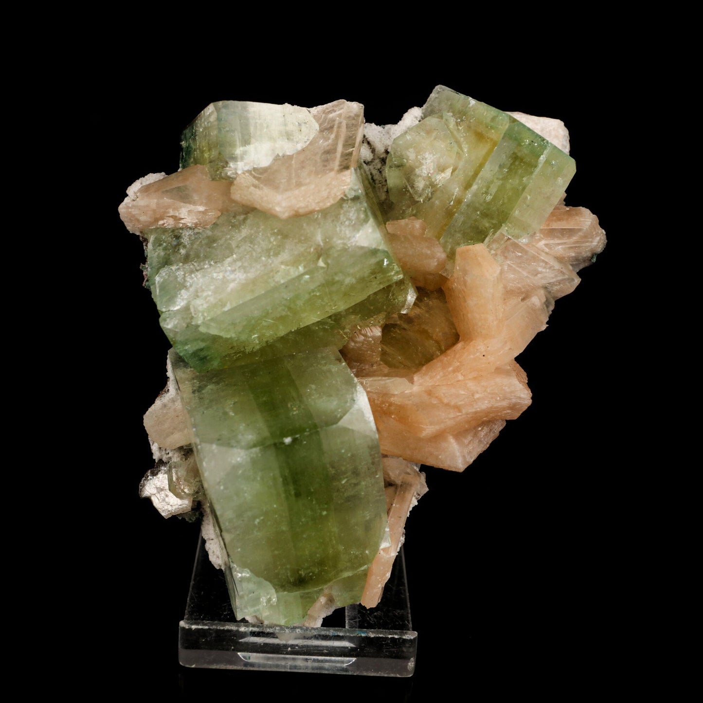 Apophyllite green cube with Stilbite Natural Mineral Specimen # B 6498 Apophyllite Superb Minerals 
