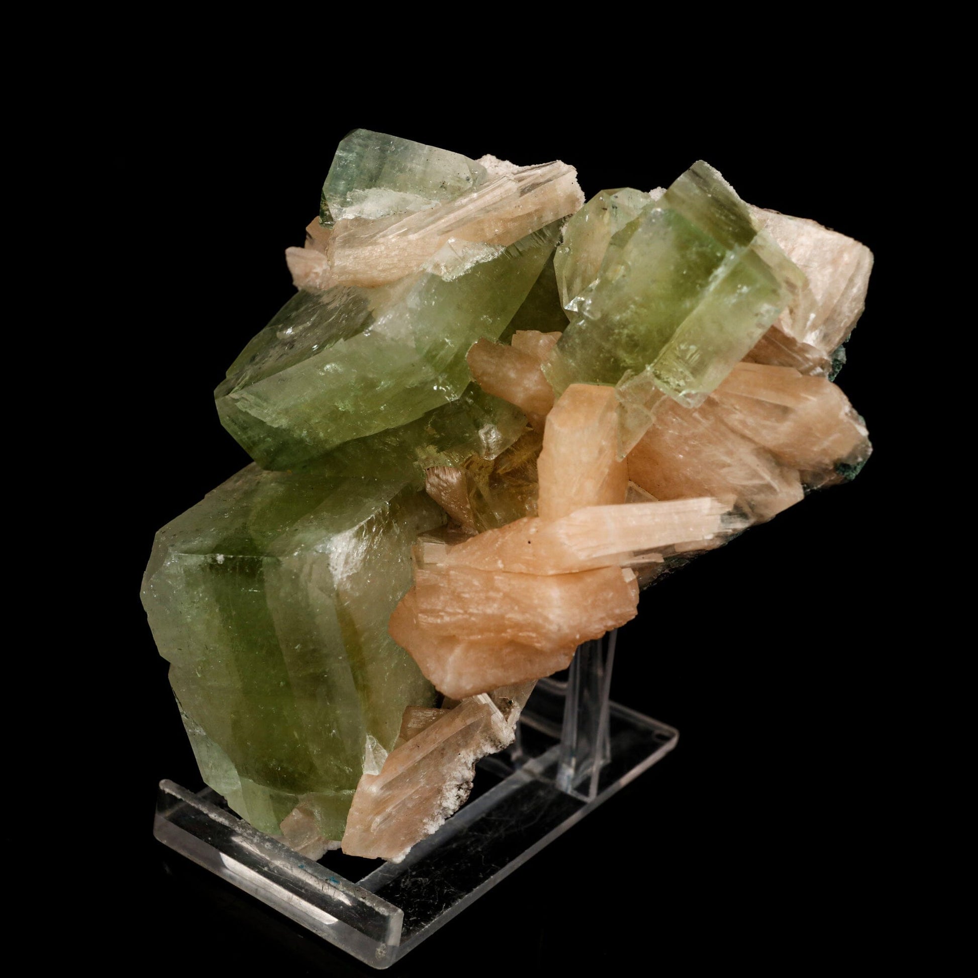 Apophyllite green cube with Stilbite Natural Mineral Specimen # B 6498 Apophyllite Superb Minerals 