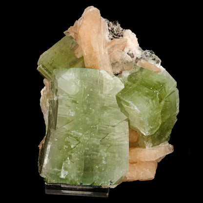 Apophyllite green cube with Stilbite Natural Mineral Specimen # B 6506 Cavansite Superb Minerals 
