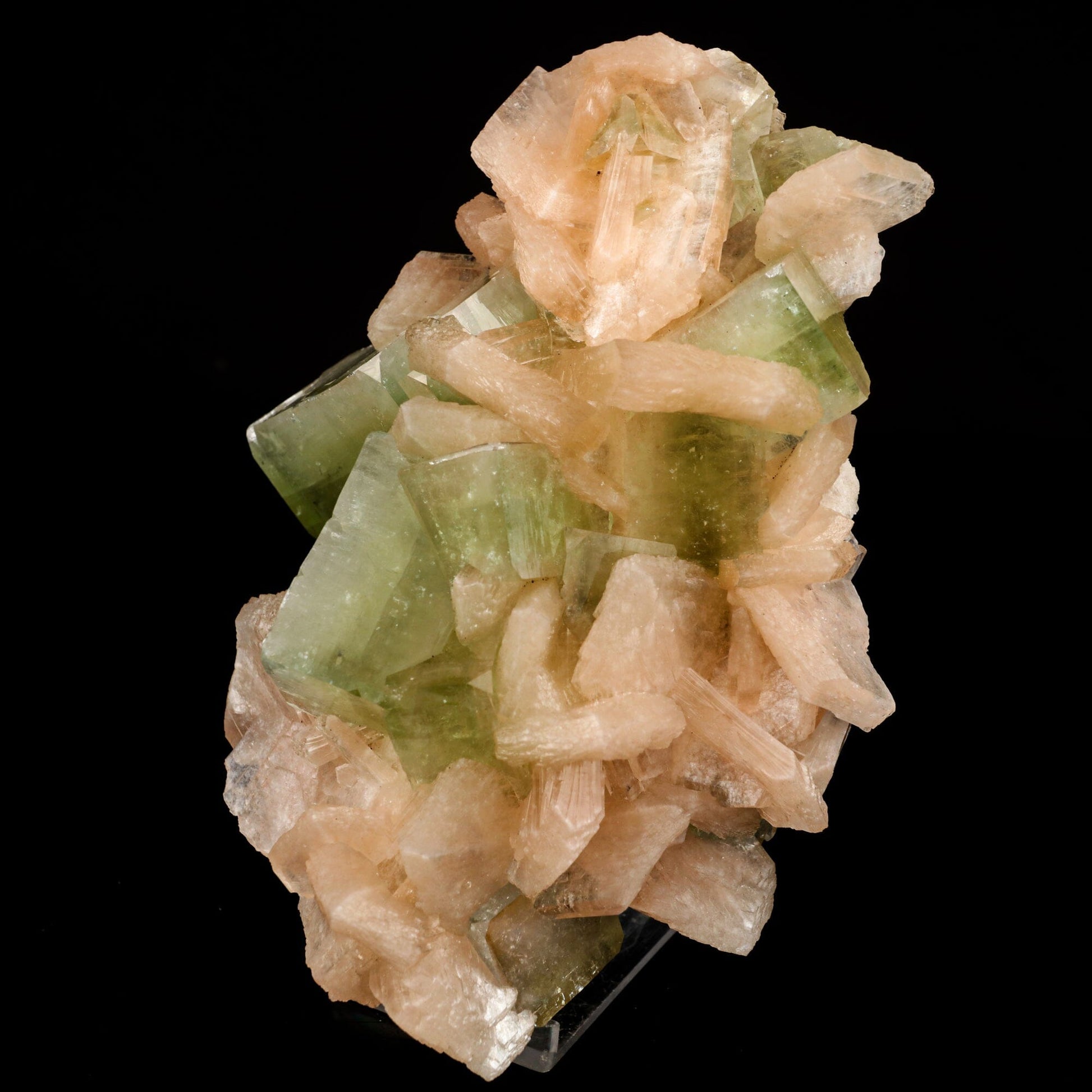 Apophyllite green cube with Stilbite Natural Mineral Specimen # B 6508 Apophyllite Superb Minerals 