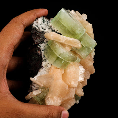 Apophyllite green cube with Stilbite Natural Mineral Specimen # B 6511 Apophyllite Superb Minerals 