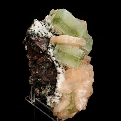 Apophyllite green cube with Stilbite Natural Mineral Specimen # B 6511 Apophyllite Superb Minerals 