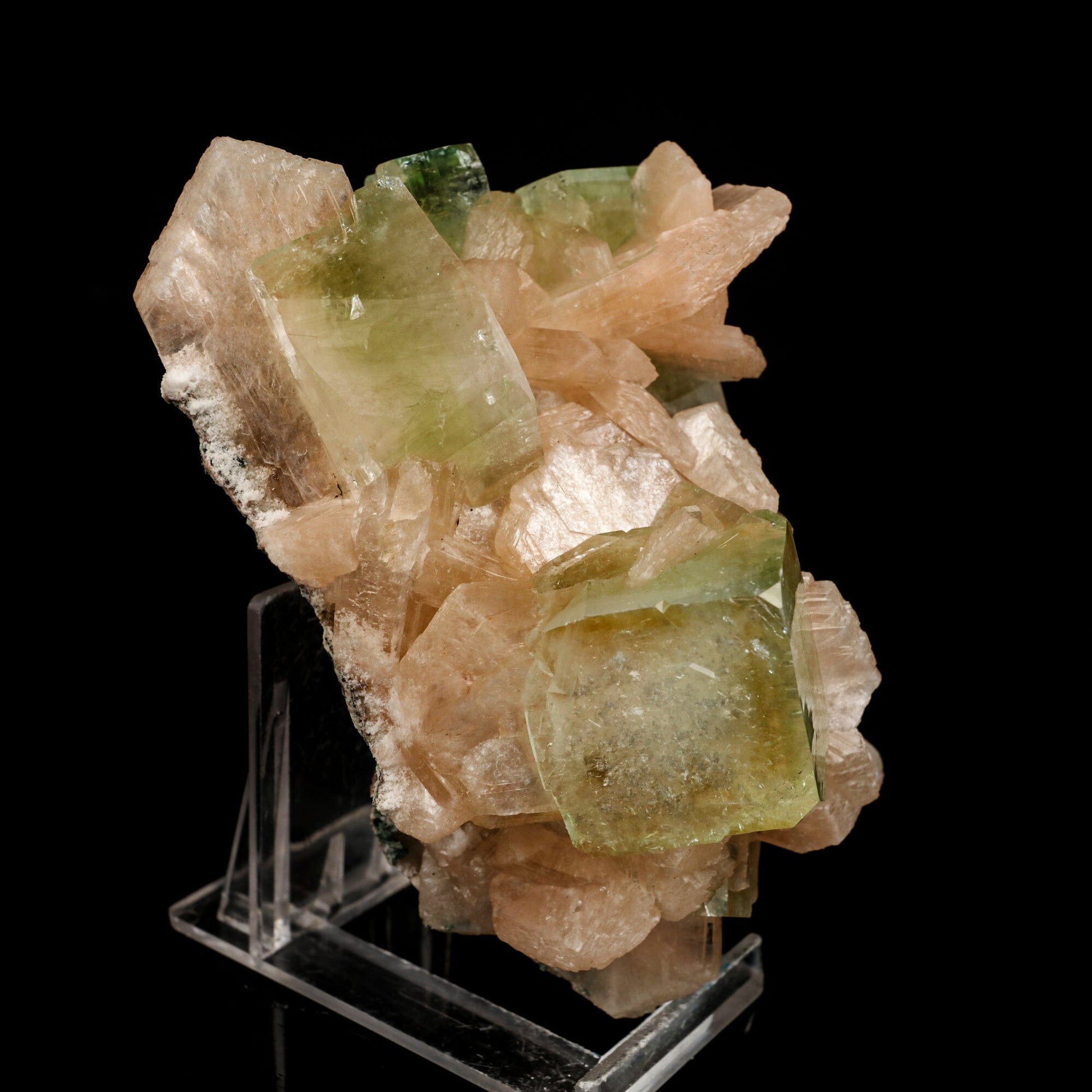 Apophyllite green cube with Stilbite Natural Mineral Specimen # B 6516 Apophyllite Superb Minerals 