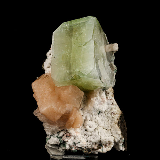 Apophyllite green cube with Stilbite Natural Mineral Specimen # B 6517 Apophyllite Superb Minerals 