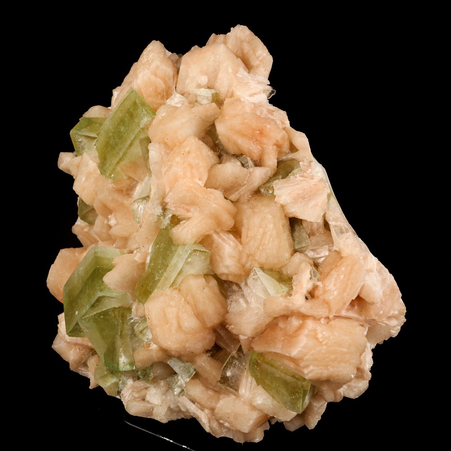 Apophyllite green cube with Stilbite Natural Mineral Specimen # B 6518 Apophyllite Superb Minerals 
