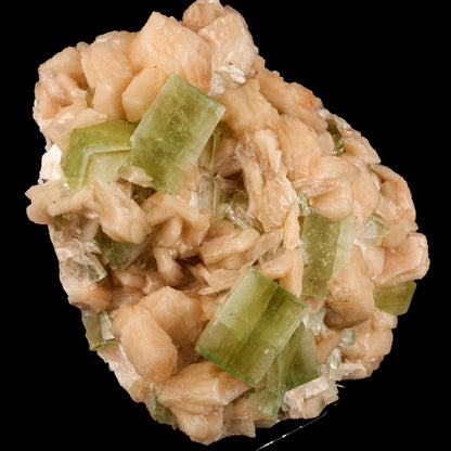 Apophyllite green cube with Stilbite Natural Mineral Specimen # B 6518 Apophyllite Superb Minerals 