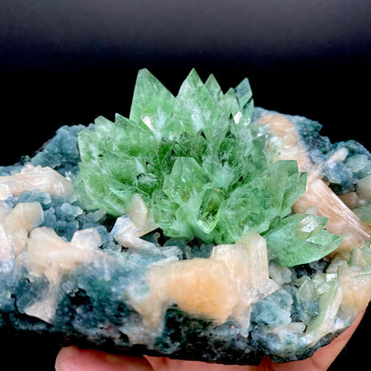 Apophyllite Green Flower on Chalcedony Natural Mineral Specimen # DK180 Apophyllite Superb Minerals 