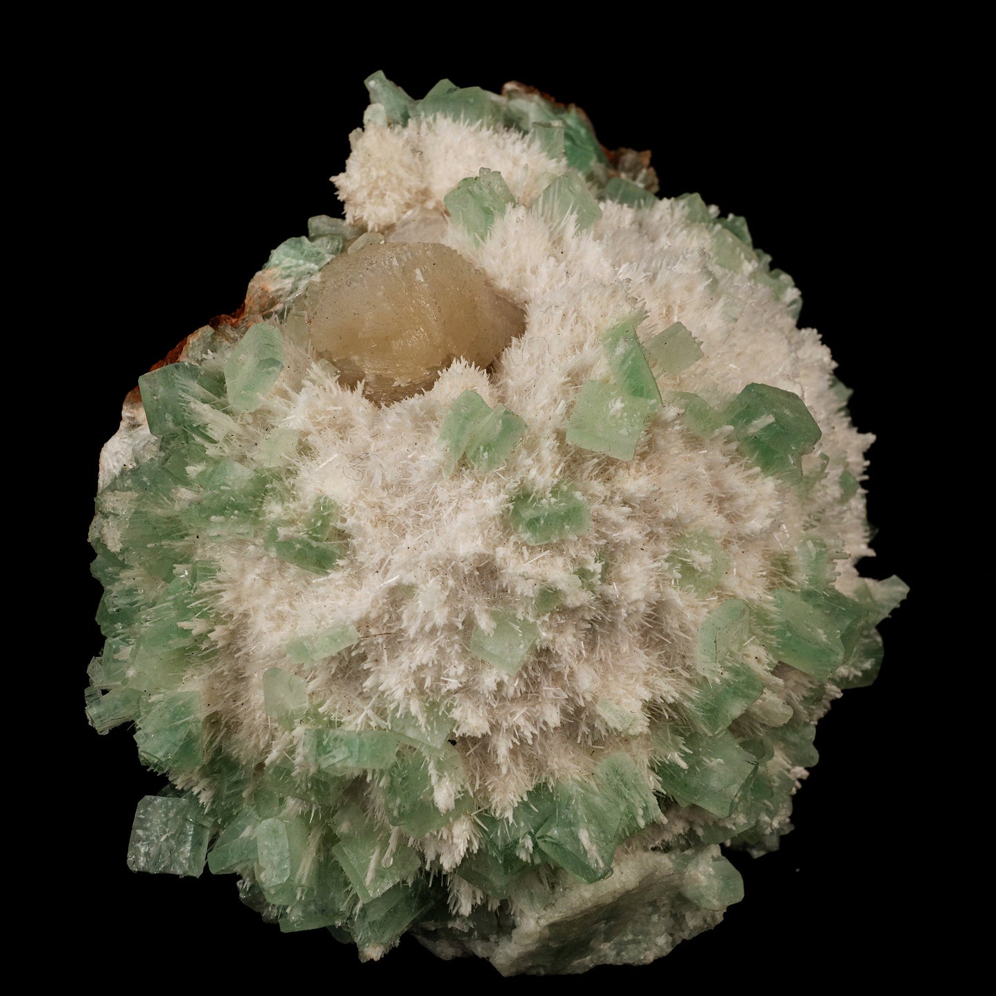 Apophyllite Green with Mordenite and Stilbite Self Standing Natural Mineral Specimen # B 5753 Mordenite Superb Minerals 