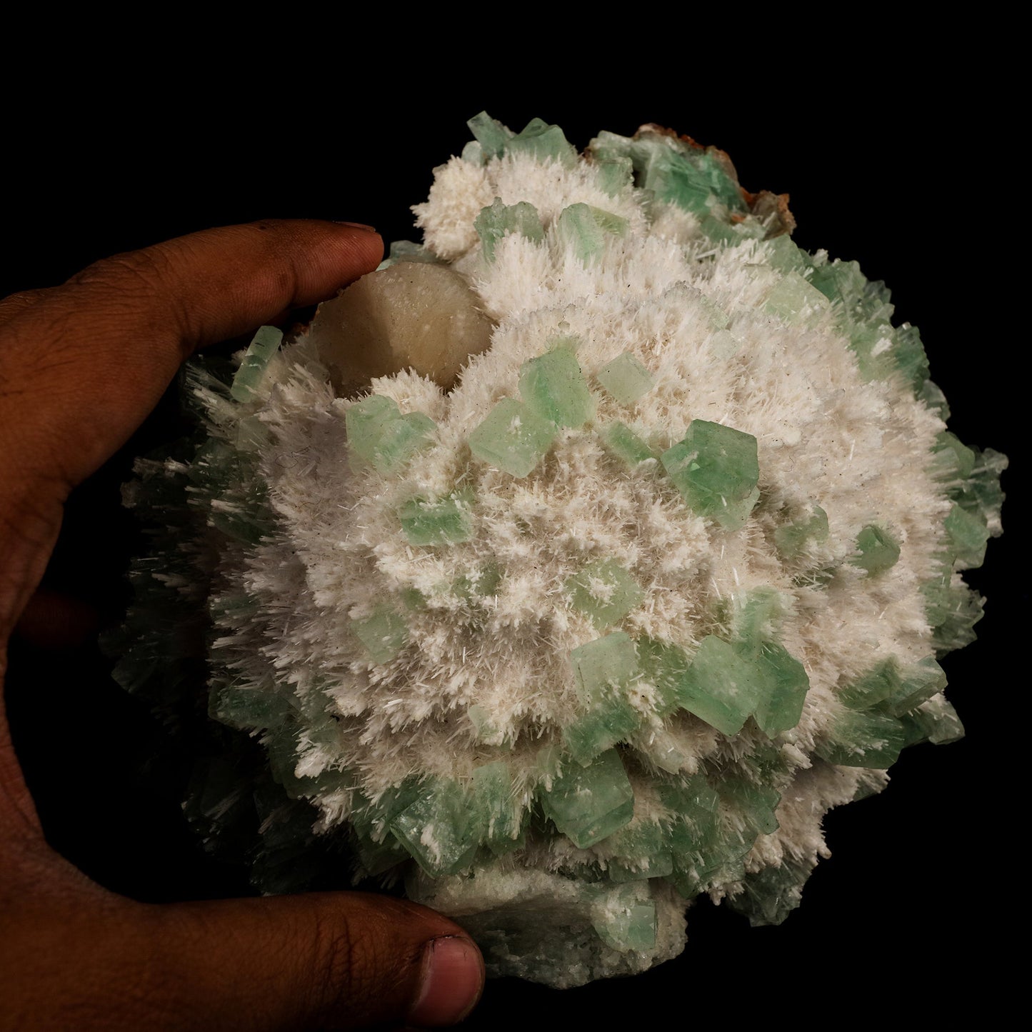 Apophyllite Green with Mordenite and Stilbite Self Standing Natural Mineral Specimen # B 5753 Mordenite Superb Minerals 