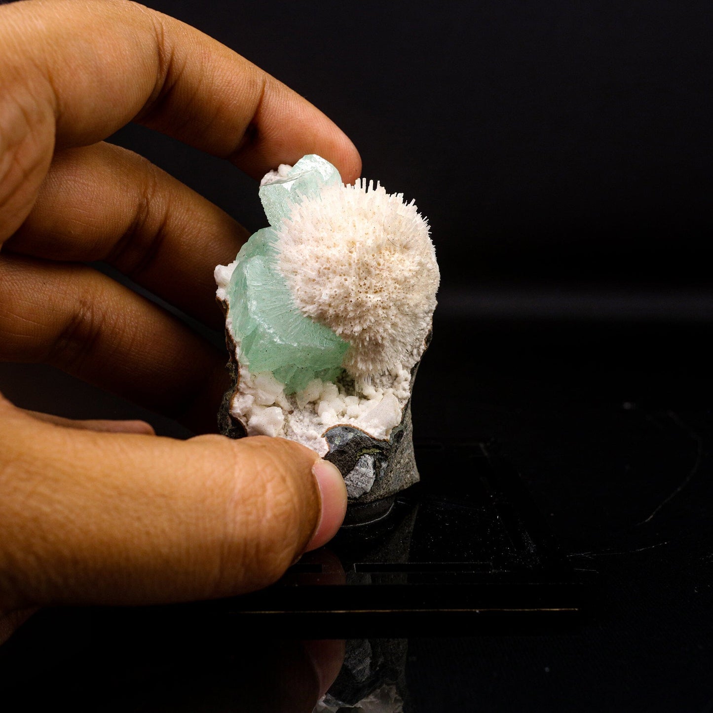 Apophyllite green with Mordenite Natural Mineral Specimen # B 6720 Apophyllite Superb Minerals 