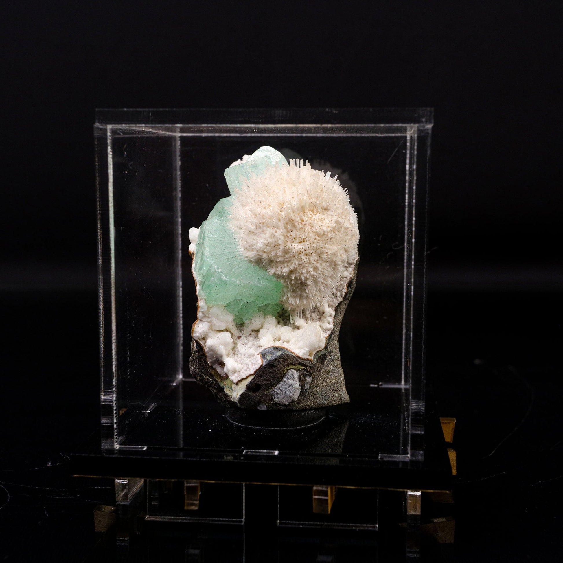 Apophyllite green with Mordenite Natural Mineral Specimen # B 6720 Apophyllite Superb Minerals 