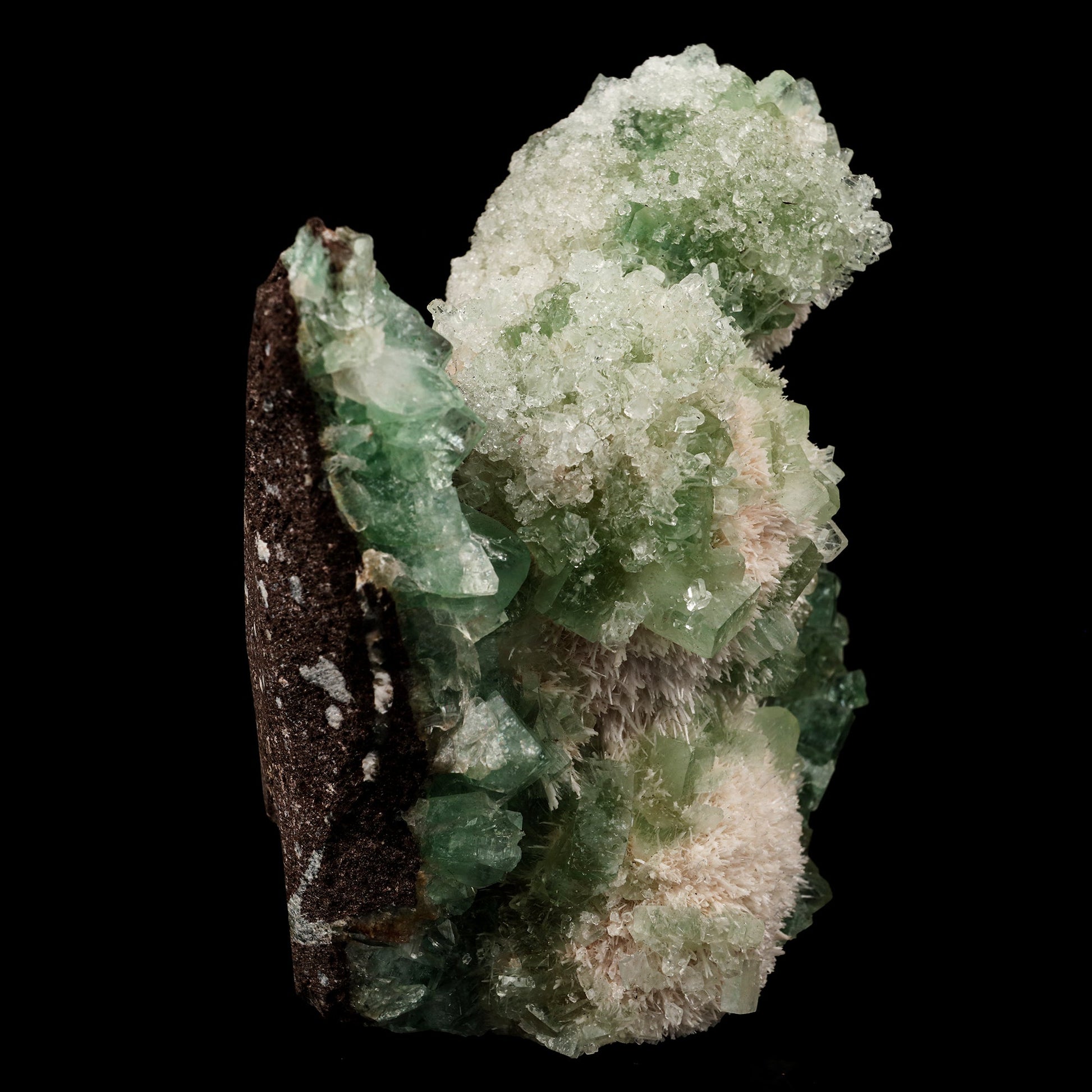 Apophyllite Green with Mordenite Self Standing Natural Mineral Specimen # B 5696 Apophyllite & Mordenite Superb Minerals 