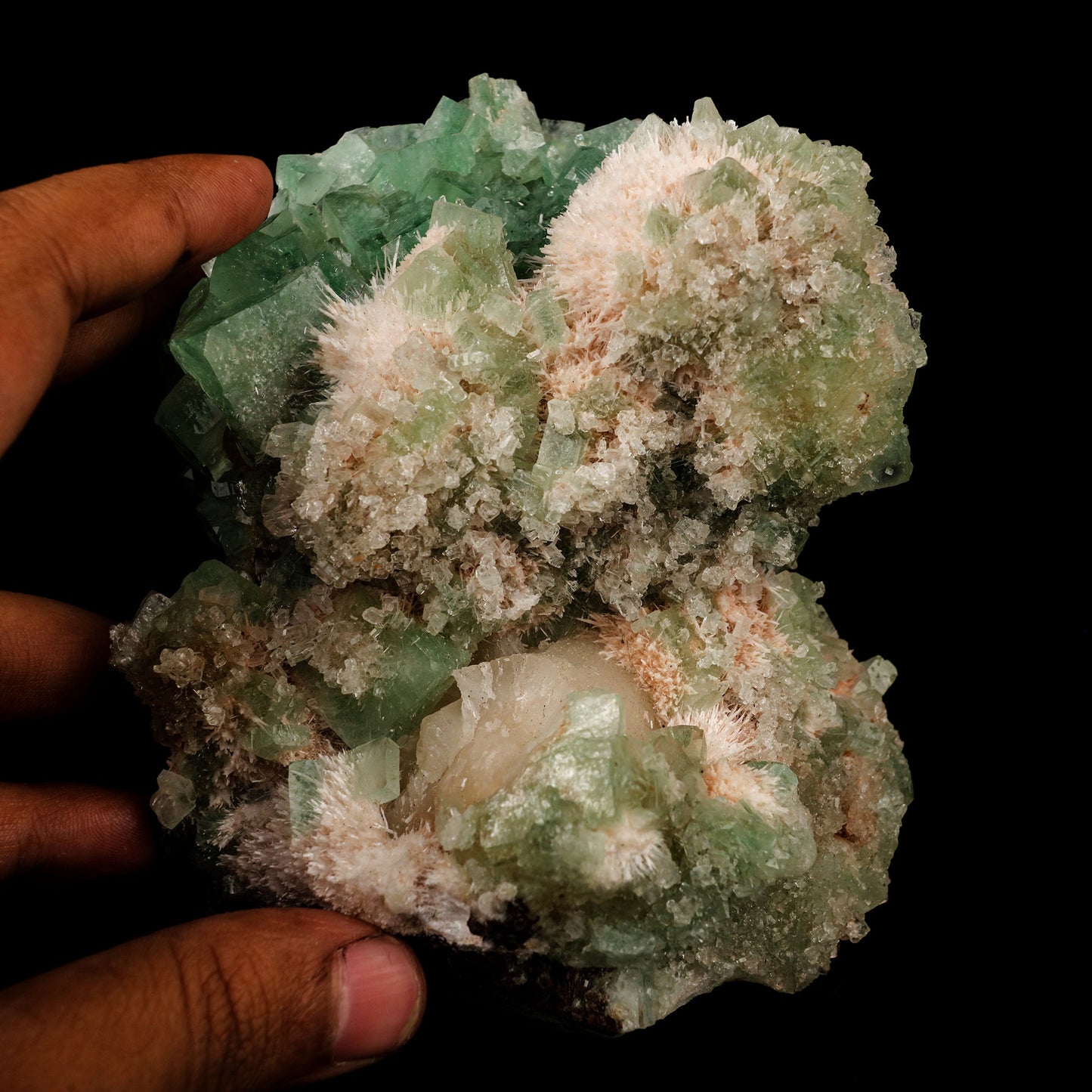 Apophyllite Green with Mordenite Self Standing Natural Mineral Specimen # B 5748 Thomsonite Superb Minerals 