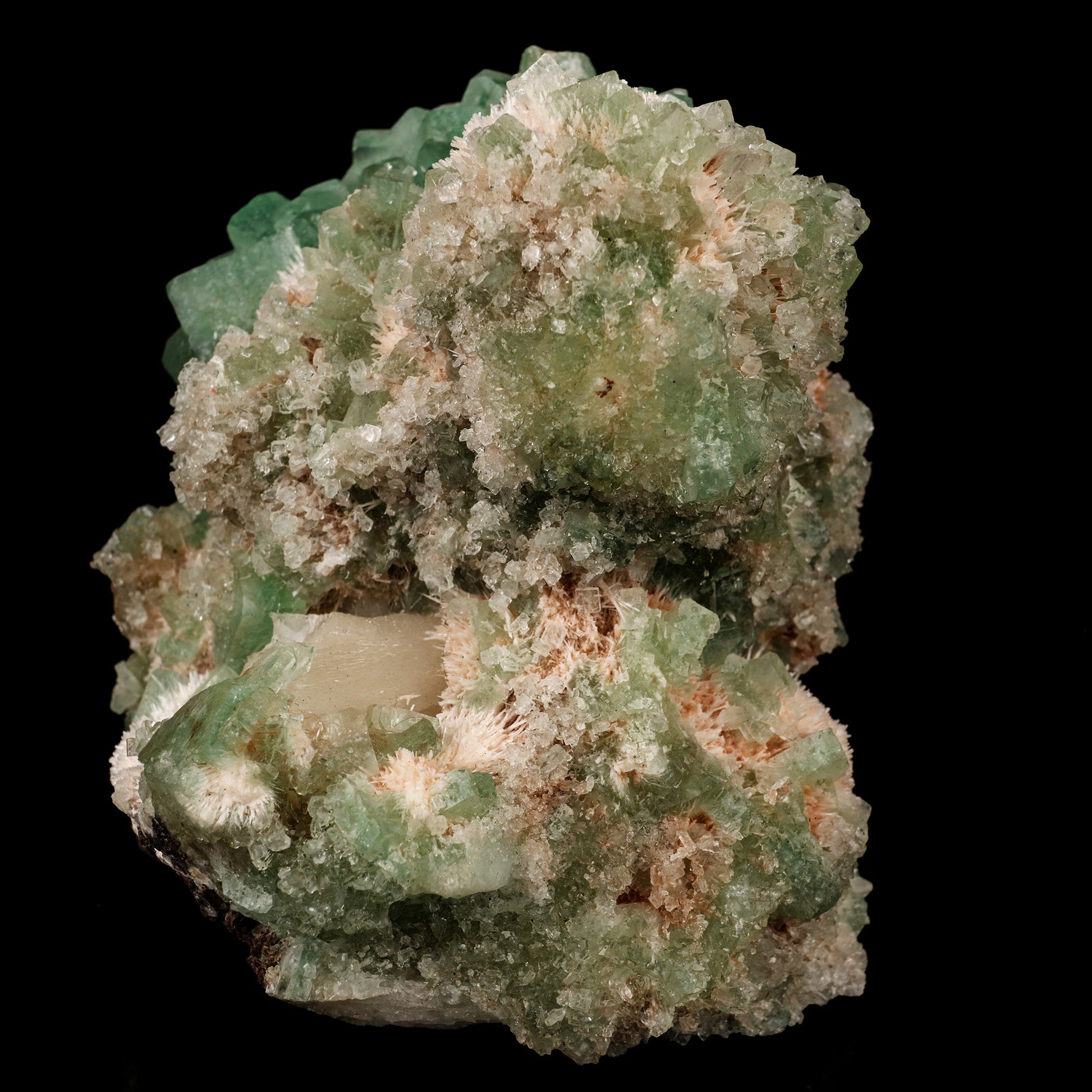 Apophyllite Green with Mordenite Self Standing Natural Mineral Specimen # B 5748 Thomsonite Superb Minerals 