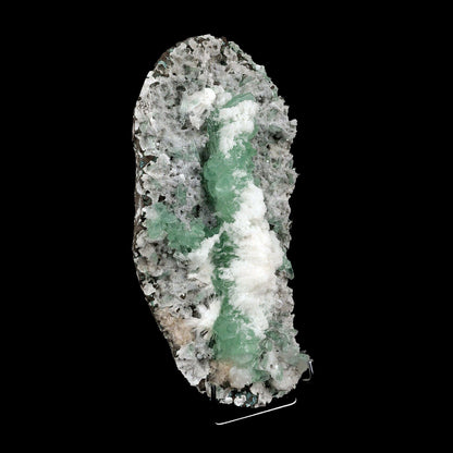 Apophyllite Green with Scolecite on Chalcedony Attention Grabber # B 3…  https://www.superbminerals.us/products/apophyllite-green-with-scolecite-on-chalcedony-attaintion-graber-b-3744  Features:A very aesthetic piece featuring a matrix densely coated with miniature, sparkling mint crystals with a numerous of lustrous, larger light-green to green Apophyllite crystals on white chalcedony matrix, all hosting a line of transparent, mint-green Apophyllite pointed crystals ascending to the top of the piece