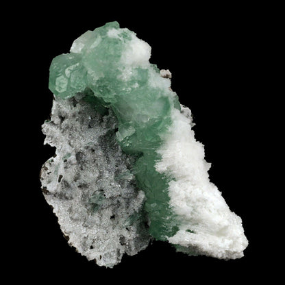 Apophyllite Green with Scolecite on Chalcedony Natural Mineral Specimen B3738 https://www.superbminerals.us/products/apophyllite-green-with-scolecite-on-chalcedony-natural-mineral-specimen-b-3738 This piece has various gemmy, radiant, straightforward groups of green Apophyllite precious crystals, profoundly pursued for their lucidity and rich green tone, on it various bunches of white, clear scolecite splashes, all on a grid of white, shimmering Chalcedony. An excellent and gaudy piece 