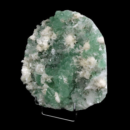 Apophyllite Green with Scolecite on Chalcedony Natural Mineral Specime…  https://www.superbminerals.us/products/apophyllite-green-with-scolecite-on-chalcedony-natural-mineral-specimen-b-3742  Features:This is worthy of center piece status in any mineral collection. Its first feature is size - a whopping 20 by 18 cm and 2.00 kg which qualifies it for that rare super extra large status which Mineralium specializes in. The next feature is sculptural snowy white needle-like scolecite which forms radiating