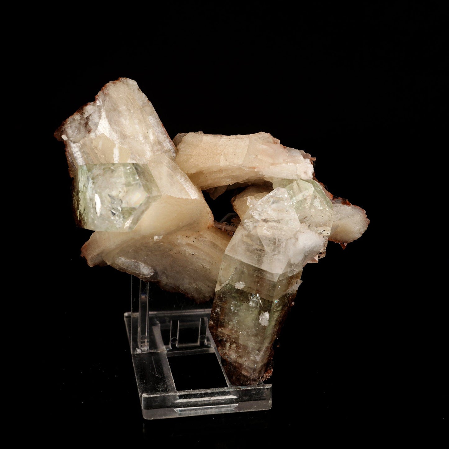 Apophyllite green with Stilbite Natural Mineral Specimen # B 6533 Apophyllite Superb Minerals 