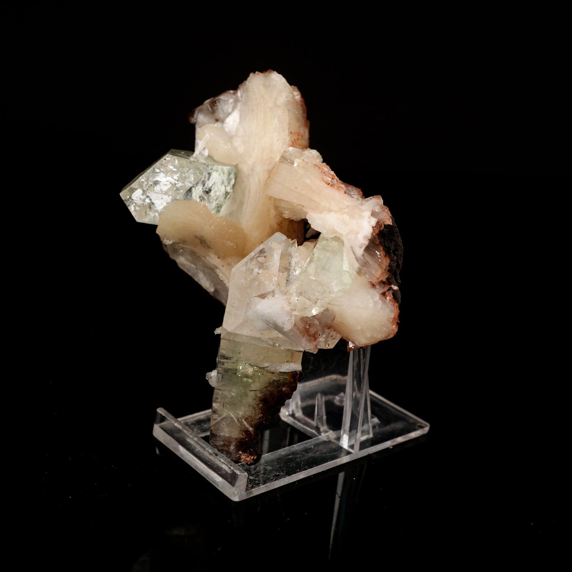 Apophyllite green with Stilbite Natural Mineral Specimen # B 6533 Apophyllite Superb Minerals 