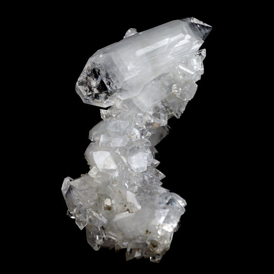 Apophyllite Pointed Big Crystal on MM Quartz Natural Mineral Specimen …  https://www.superbminerals.us/products/apophyllite-pointed-big-crystal-on-mm-quartz-natural-mineral-specimen-b-3926  FeaturesA bright white, microcrystalline Quartz with lustrous layer of Apophyllite crystals. The combination and contrast along with the luster, color and crystal formation is outstanding.&nbsp;Primary Mineral(s):&nbsp; ApophylliteSecondary Mineral(s): MM Quartz