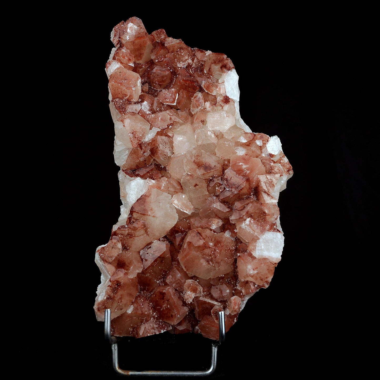 Apophyllite red cluster Natural Mineral Specimen # B 3715  https://www.superbminerals.us/products/apophyllite-red-cluster-natural-mineral-specimen-b-3715  Features:A lovely little Apophyllite Hematite Cluster makes it red apophyllite.&nbsp; This specimen is in top condition and makes for a very aesthetic and compact display piece.&nbsp; Several crystal shapes appear on the cluster and this is a more unusual form of the mineral, with the hematite inclusions in the Apophy
