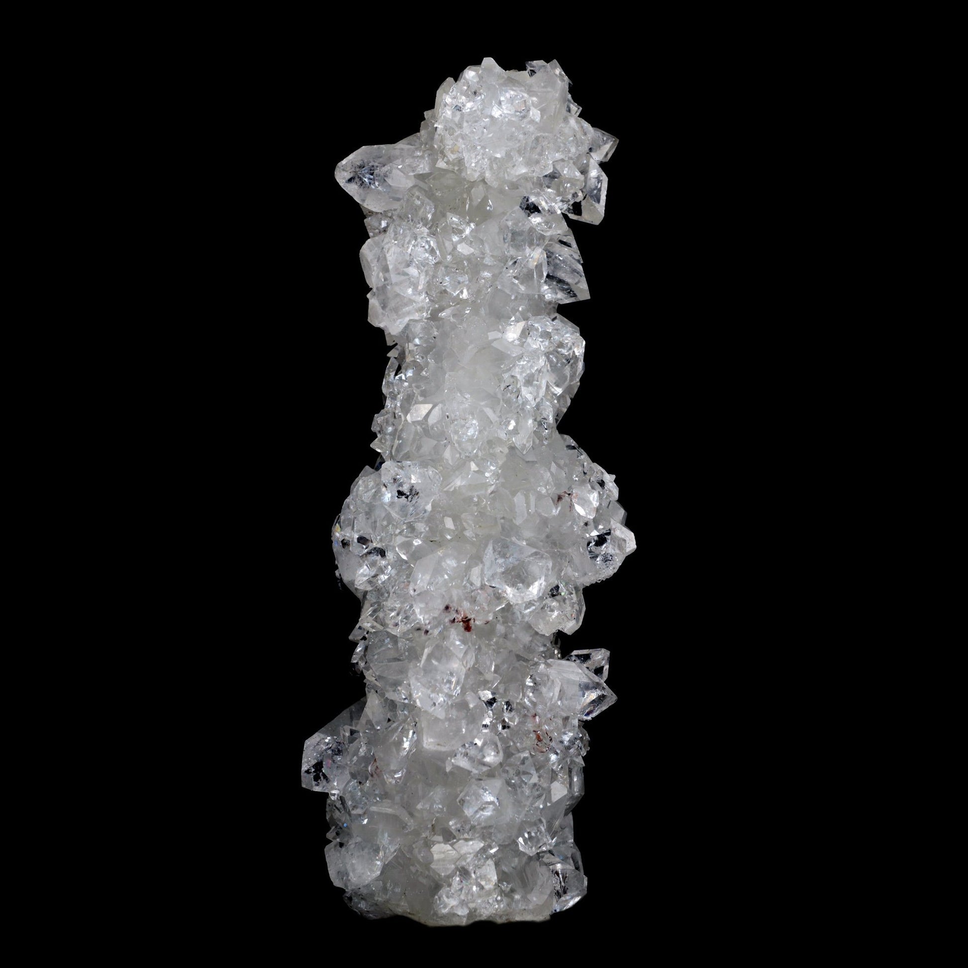 Apophyllite Sparkling Crystal Stalactite Natural Mineral Specimen # B …  https://www.superbminerals.us/products/apophyllite-sparkling-crystal-stalactite-natural-mineral-specimen-b-3913  FeaturesA splendid white, microcrystalline Apophyllite underground rock formation mostly covered with a glistening layer of Apophyllite crystals. The mix and differentiation alongside the radiance, shading and crystal development is remarkable. A striking and tasteful piece in superb condition.