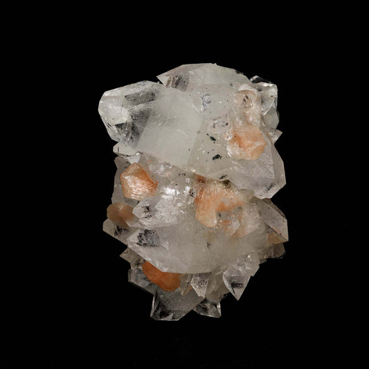 Apophyllite Sprakling with Stilbite Natural Mineral Specimen # B 5193  https://www.superbminerals.us/products/apophyllite-sprakling-with-stilbite-natural-mineral-specimen-b-5193  Features: Beautiful specimen of gem clear Fluorapophyllite crystals with Stilbite from Jalgaon District, Maharashtra, India. The specimen consists of striking, strongly lustrous, transparent and gem, Fluorapophyllite crystals growing in a sculptural shape. The quality of the Fluorapophyllite is very good - transparent
