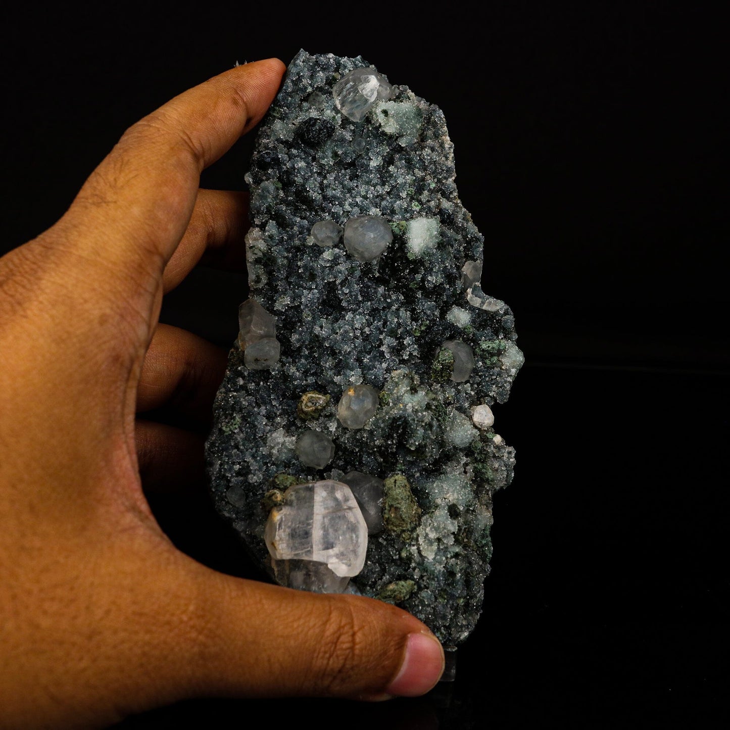 Babingtonite with Apophyllite & Chalcedony Natural Mineral Specimen # B 6704 Babingtonite Superb Minerals 