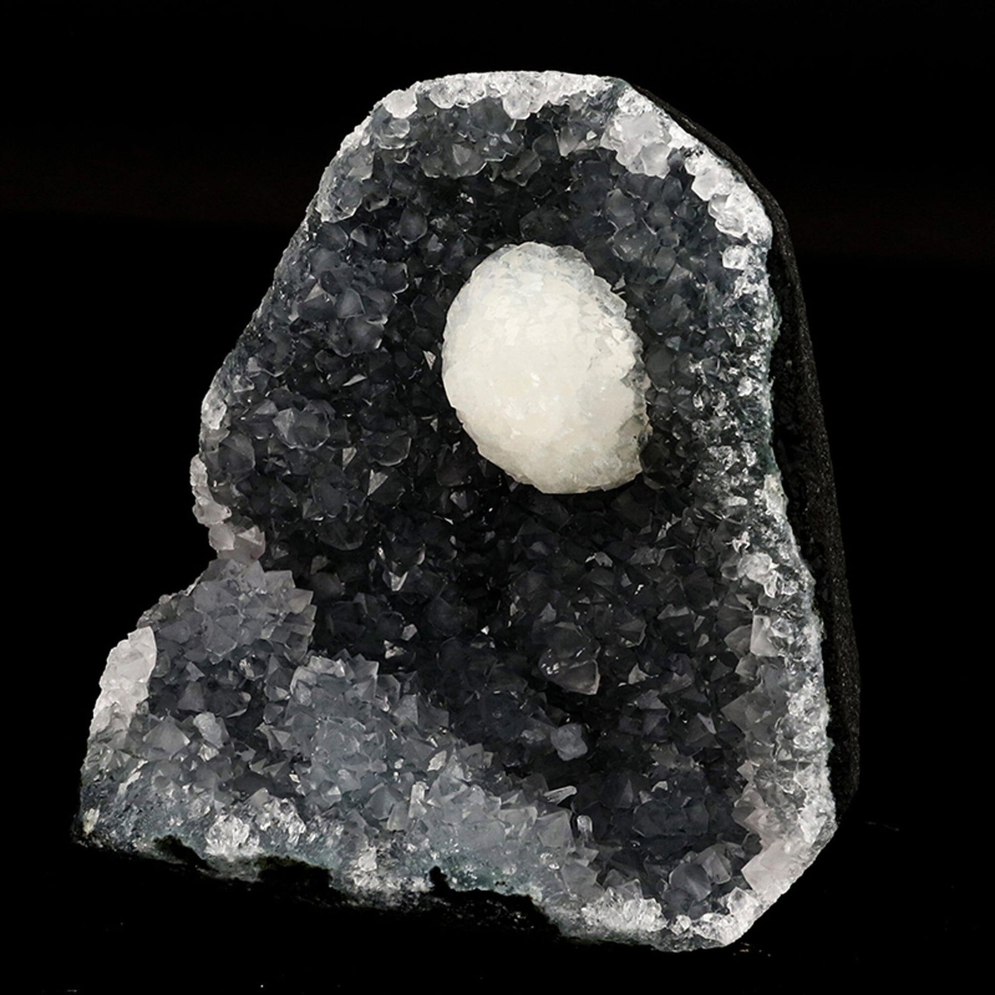 Botryoidal Stellerite in MM Quartz geode Free Standing Natural Mineral Specimen # B 6671 Stellerite Superb Minerals 