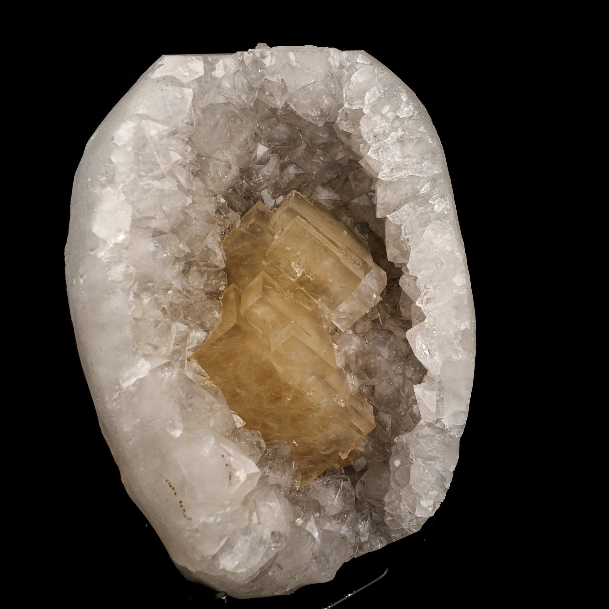 Calcite Crystals on Sparkling MM Quartz Stalactite Natural Mineral Specimen # B 6153 Calcite Superb Minerals 