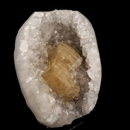 Calcite Crystals on Sparkling MM Quartz Stalactite Natural Mineral Specimen # B 6153 Calcite Superb Minerals 