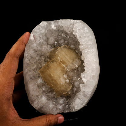 Calcite Crystals on Sparkling MM Quartz Stalactite Natural Mineral Specimen # B 6153 Calcite Superb Minerals 
